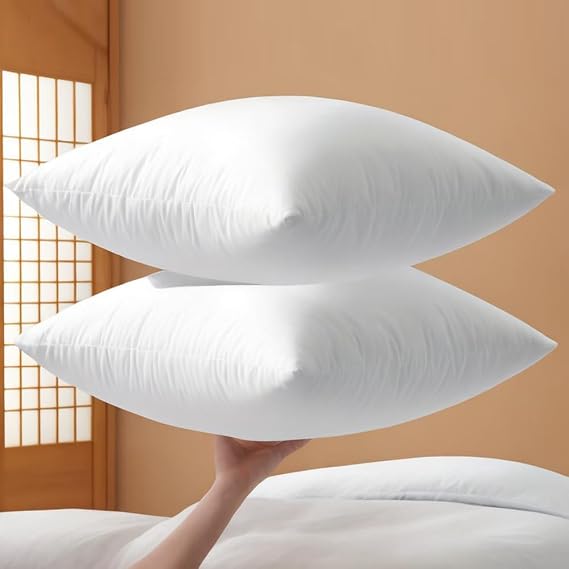 Set of 2 18 x 18 Inches Throw Pillow Inserts Bed Pillows, Down Alternative Pillow Inserts for Decorative Pillow Covers