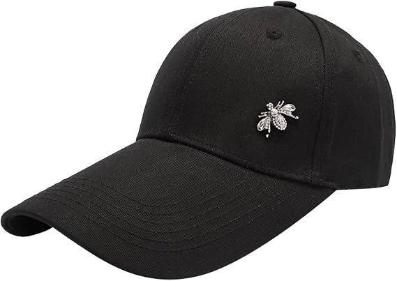 Summer Sun Visor Long Bill Hats with Bee Badge Adjustable Sport Golf Running Baseball Ponytail Cap Hat for Men Women