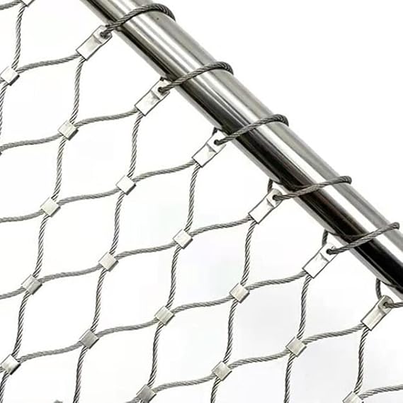 Stainless Steel Rope Mesh, 2.0mm Flexible Stainless Steel Mesh Cable Chain High Altitude Anti Falling Zoo Cage, Stairway Fence, Sports Field Protection Netting ( Color : Silver-2.5mm , Size : 1x8m )