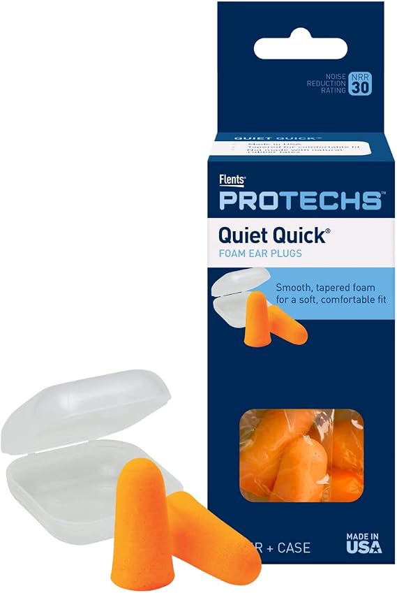 Flents Ear Plugs, 5 Pair with Case, Ear Plugs for Sleeping, Snoring, Loud Noise, Traveling, Concerts, Construction, Studying, NRR 30