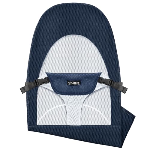 Fabric Seat for Bouncer - Cover for Baby Bjorn Bouncer Balance Soft & Bliss, Ventilated Mesh, Skin -Friendly, Machine Washable, Navy Blue
