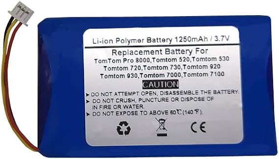 3.7V 1250mAh Replacement GPS Navigator Battery for Tomtom Pro 8000,Tomtom 520,Tomtom 720,Tomtom 920,Tomtom 530,Tomtom 730,Tomtom 930,Tomtom 7000,Tomtom 7100,SIMPLOM420102829