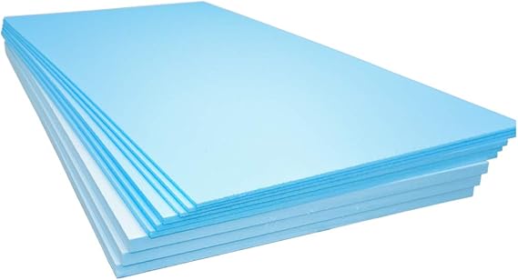 XPS Foam Insulation Boards 1200 x 600 x 20mm - Qty-5 - Coverage 3.6m2 - Electric and Water Underfloor Heating Tile Laminate Underlay Thermal Extruded Polystyrene Insulation Sheets