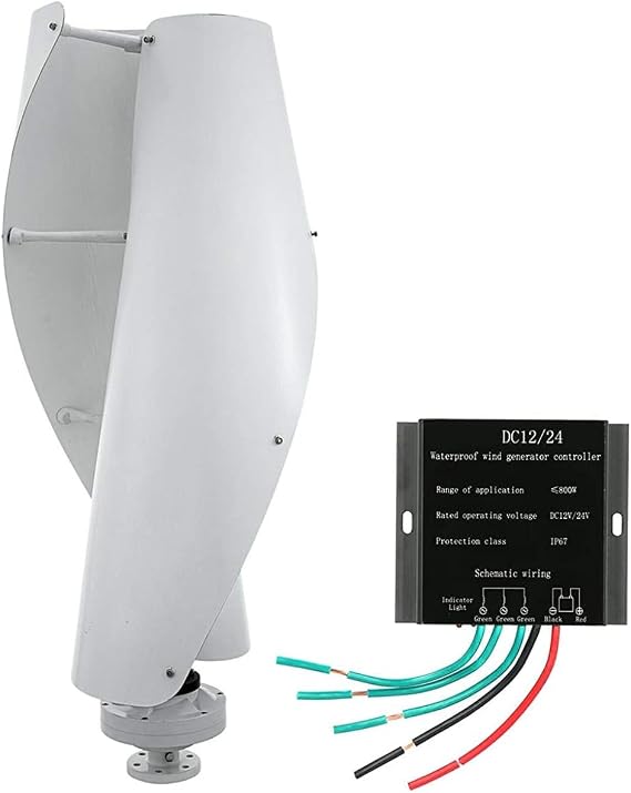 PERON 5000W Wind Turbine Vertical Axis Permanent Magnetic Levitation with Controller, Home Windmill Low Wind Turbine for Home Camping RV Garden (12V)