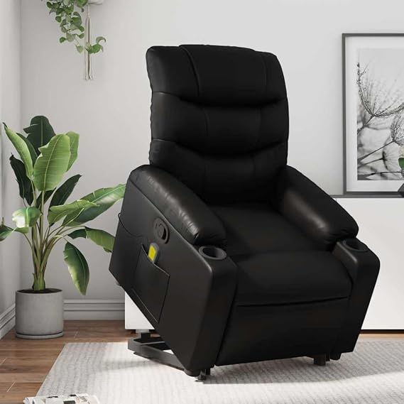 Massage Recliner Chair Reclining, Seat Relaxing Sofa, Home Comfort Body Massager, Electric Foldable Portable Chairs - Black