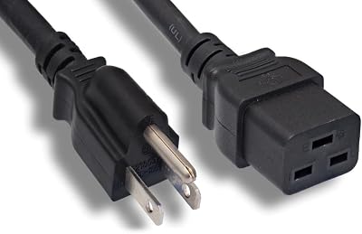 Kentek 6 Feet US AC Power Cord 3 Prong NEMA 5-15P to IEC320 C19 14 AWG 15A Heavy Duty Black for ServersRoutersNetwork SwitchesBlade Server Enclosures