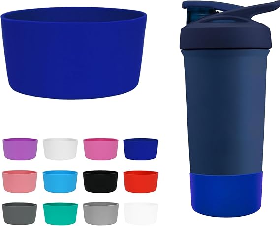 Silicone Shaker Bottle Boot for BlenderBottle Strada, Anti-Slip Protective Sleeve for Shaker Cup, Protects Strada Flip/Strada Twist/Strada Sleek Stainless Steel Water Bottles, 24/25/28OZ, Navy