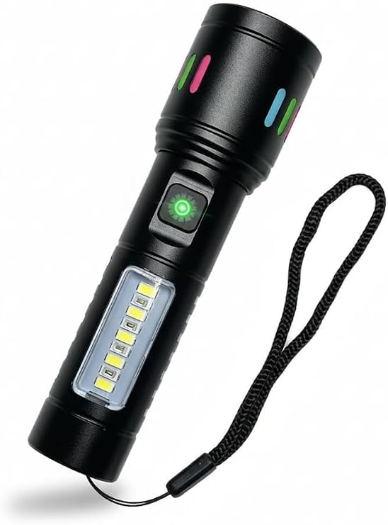 Promosyonca Şarjlı El Feneri, 2000 Lümen, 6 Işık Modlu, Metal Kasa, Zoom Özellikli, Type-C Şarj, Suya Dayanıklı, Kamp ve Acil Durum Kullanımı [Enerji Sınıfı A+++]