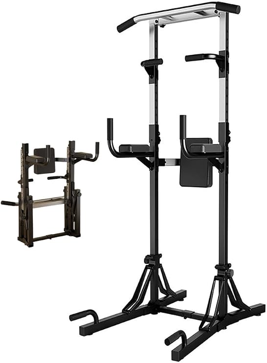 Foldable Multi-Functional Power Tower,Pull Up Bar Station with 7-Level Adjustable,Workout Station Fitness Exercise Equipment for Men Women Strength Training
