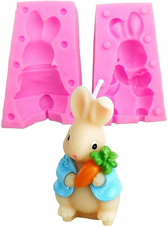 3D Rabbit & Bunny Silicone Candle & Chocolate Mold - Easter Craft Soap & Cake Decorating Tools