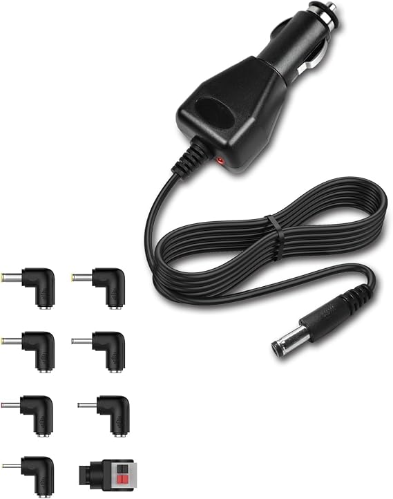 Universal DC 12V Car Charger for DBPOWER/Sylvania/RCA Portable DVD Players, Replacement Car Power Cord with 8 Connectors, Car Power Adapter for Spectra S1, S2 Breast Pumps, 8.2Ft Cable