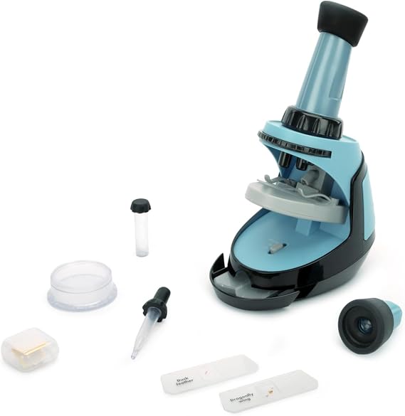 Educational Insights GeoSafari Microscope Science Set - STEM Kits for Kids, 400x Magnification, Scientific Discovery Toys for Classroom or Home Projects, Biology & Chemistry Experiments, Ages 7+