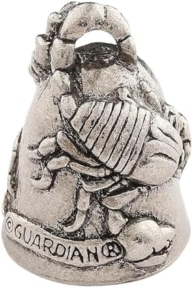 Guardian Bell Animals Good Luck Bell wKeyring & Black Velvet Gift Bag | Motorcycle Bell | Lead-Free Pewter | Made in USA