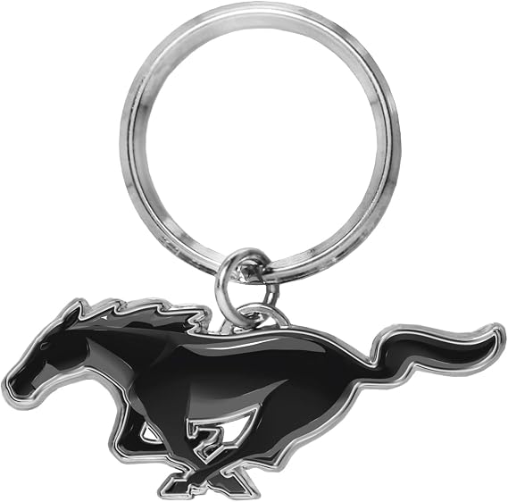 iPick Image for Ford Mustang 3D Pony Die-Cut Metal Key Chain Key-Charm, Official Licensed