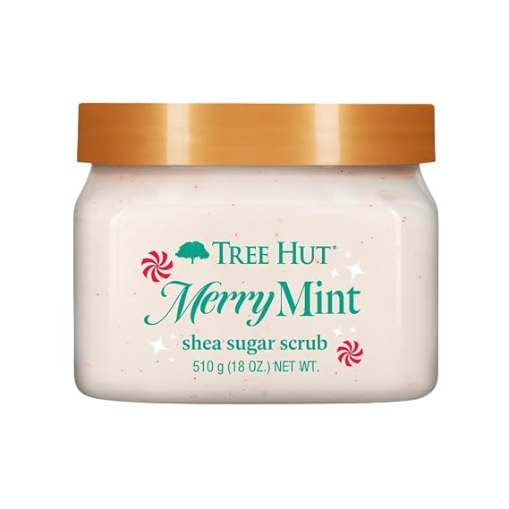 Tree Hut Merry Mint Body Scrub, Exfoliating Sugar Scrub, Vegan, 18 Oz | Exfoliating & Nourishing with Shea Butter & Essential Oils, Body Exfoliator for All Skin Types, Self Care Gifts for Women