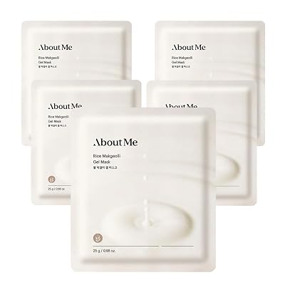 Rice Makgeolli Gel Mask - Hydrating Face Mask with Fermented Rice Wine for Smooth, Bright Skin, Vegan 5 Sheets