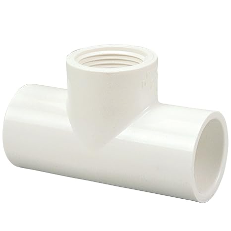 NIBCO Fig No 4612, 1" in. x 1" in. x 1/2" in. PVC Tee Slip x Slip x Female Iron Pipe Thread (FIPT), Schedule 40, Threaded