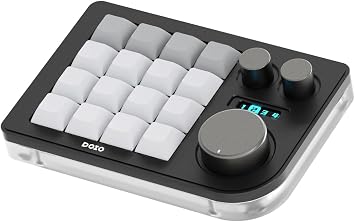 KEEBMONKEY Megalodon Triple Knob Macro Pad Programmable Designer Mini Keyboard 16 Keys Black