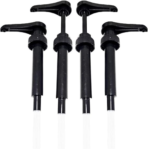 Coffee Syrup Pump. Fits Torani, DaVinci, Jordans Skinny Syrups 750ml (25.4 fl.oz) Bottles (Pack of 4). FDA Compliant. BPA Free. Product of Bayside Traders