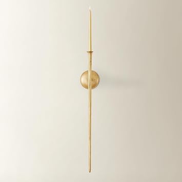 Z Gallerie Aspar Candle Sconce 33 inch Long Candle Holder in Gold Finish,Wall Candle Holder Retro Chic Decor for Living Room, Vintage Wall Candlestick with Timeless Appeal(1Pc Without Candles)