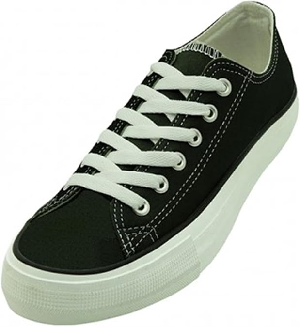 G4U-E3B27M Men's Canvas Sneakers Classic Lace Up Oxfords Students Fashion Shoes, Black, Red, Navy, White, Grey