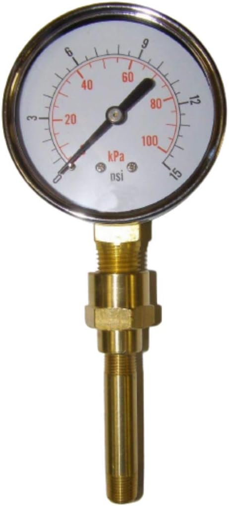 HA1180 LARGE 2.5" Face Air Gauge 0-15 psi