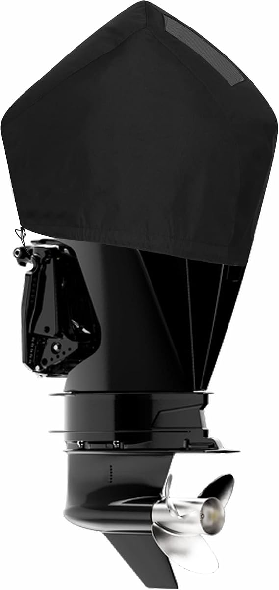 Outboard Motor Cover for Mercury, Heavy Duty Waterproof Boat Motor Cover with Mesh Vented, Fit 175HP, 200HP, 225HP, 175 PRO XS 4 Stroke V6 3.4L (2018>)