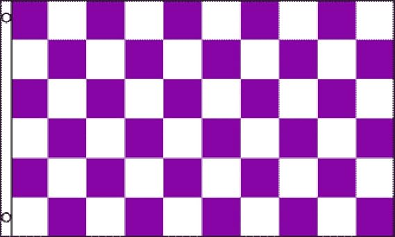 Purple & White Checkered Flag 3x5ft Poly