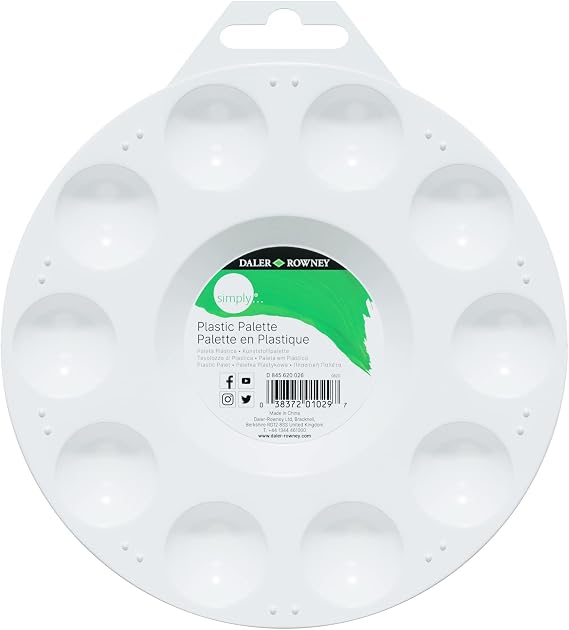 Daler-Rowney Simply... Plastic Palette, White, 10 Wells