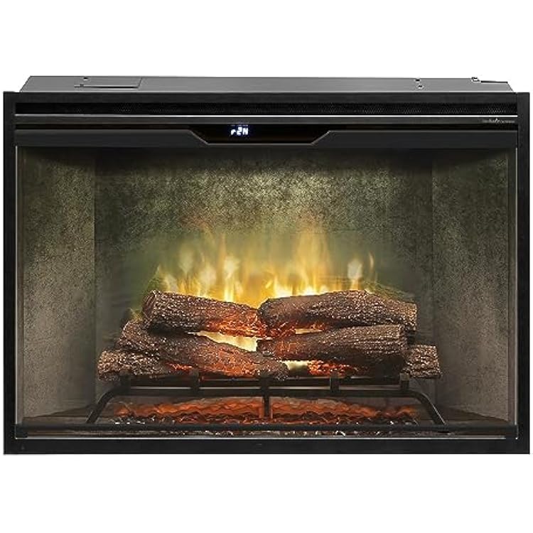 Dimplex Revillusion 36-inch Built-In Firebox with Glass Pane and Plug Kit, Weathered Concrete RBF36WC-KIT
