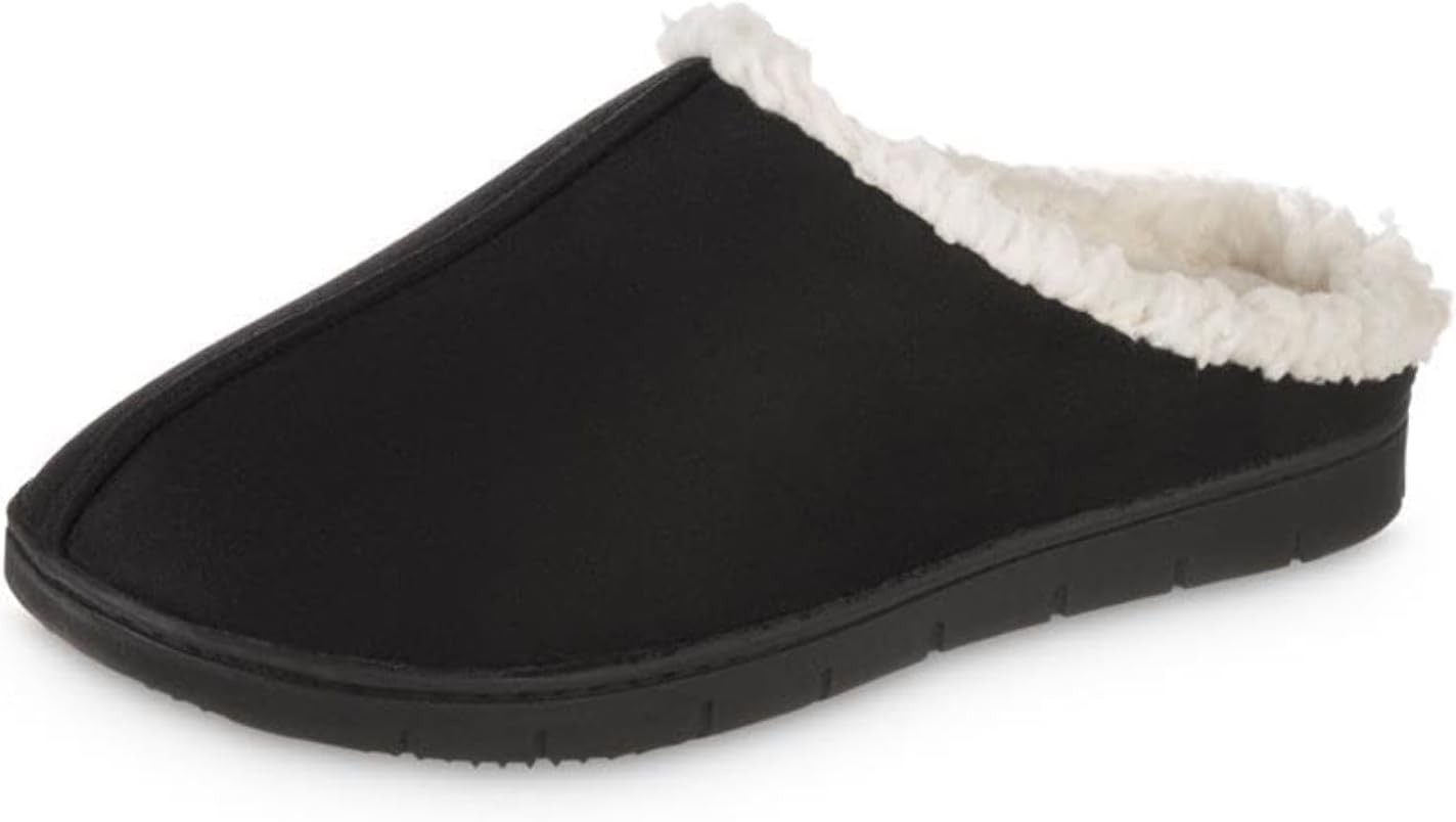 isotoner womens IndoorOutdoor Slip-on Microsuede Rory Memory Foam Clog Slippers