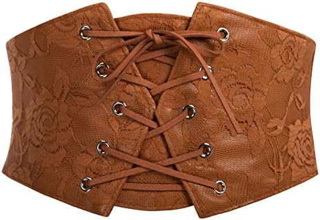 GRACE KARIN Womens Elastic Wide Waist Belt Renaissance Pirate Corset Cinch Belt Cosplay Costume with Press Button