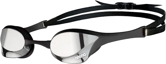 ARENA Cobra Ultra Swipe Mirror Unisex Race Schwimmbrille für Erwachsene Taucherbrille mit Gebogenen Spiegelgläsern Anti-Beschlag UV-Schutz 5 Austauschbare Nasenstege