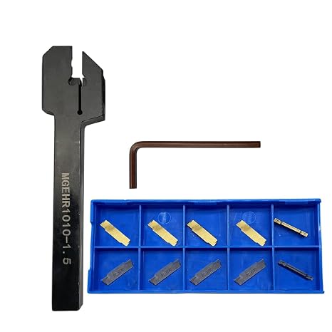 3/8" MGEHR1010-1.5 Lathe Grooving Cut-Off Tool Holder with MGMN150 Grooving Inserts for Stainless Steel and Steel