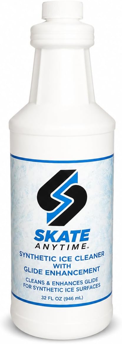 Skate Anytime Synthetic Ice Cleaner with Glide Enhancement Surface Cleaner & Glide Conditioner for Synthetic Ice Rinks, Hockey Training Tiles, Skating Panels & Home Ice Rink Maintenance