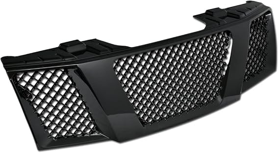 7422438098047 Compatible With 2004-2007 Titan / 2005-2007 Armada Glossy Black Mesh Front Bumper Grill Grille