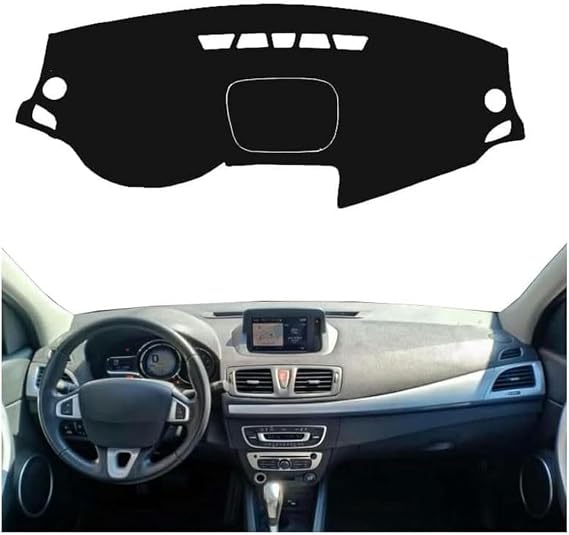 BOLNEY Anti-Slip Mat Dashboard Cover Pad Interior Mat for Renault Fluence Samsung SM3 L38 2009-2017 Black Dash Mat Dashboard Cover