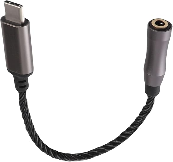 Cuifati Type C to 3.5mm Headphone Amplifier Adapter, High Performance Chip, Can Be Connected to Your for Android Phone Via USBc. Connect Your Pc, Laptop Directly or Via a USB Adapter(Black)