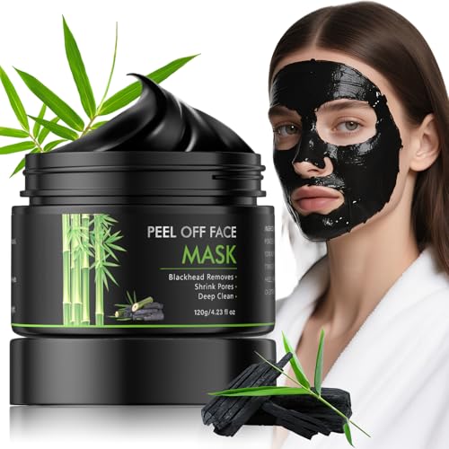 Charcoal Peel Off Face Mask, Blackhead Remover Mask, Black Mask Peel Off for Nose, Deep Cleansing Face Proes, Dirts and Oil for Women & Men, 120g4.23fl.oz