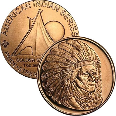 Jig Pro Shop American Indian Series 1 oz .999 Pure Copper Medallion