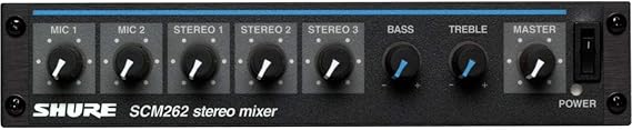 Shure SCM262 Stereo Microphone Mixer with 12V Phantom Power, Perfect for Restaurants, Aerobics/Health Clubs, Corporate Training and Classrooms