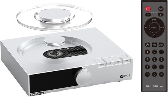 SMSL PL200T CD Player for Home, USB/Clock Input Optical/Coaxial/IIS/AES/EBU Output HiFi MQA-CD Transport 32bit/768kHz DSD512 P.A.S.S. System Desktop Audio Player