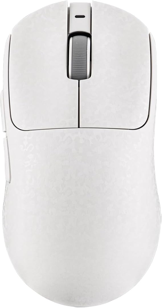 MechLands AJAZZ AJ199 Lightweight Gaming Mouse with Carbon Fiber Shell, 2.4G/USB-C/BT Wireless Mouse with 500mAh Battery, Adjustable 12,000 DPI & 1KHz Polling, PAW3311 Sensor for PC/Mac/Gaming (White)