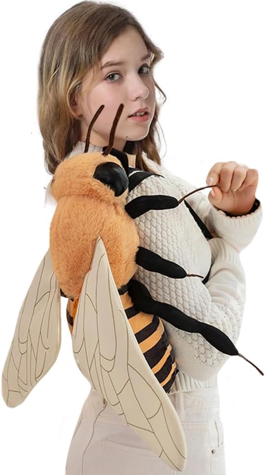 ELAINREN Realisitc Hornet Plush Animals Cuddly Insect Bumble Bee Stuffed Bugs Toy Gifts/15.7''x15.7''x3.9''