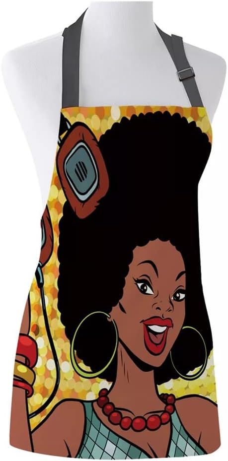 Music Pattern Kitchen Apron Women Adult Female Home Cooking Baking Cleaning Aprons Bibs Home Tools