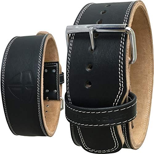 Steel Sweat Weight Lifting Belt - 4 Inches Wide by 10mm - Single Prong Powerlifting Belt thats Heavy Duty - Genuine Cowhide Leather - Small Texus