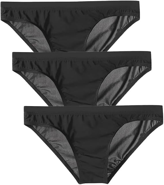 Men's Ice Silk No Bulge Pouch Bikini Briefs Underwear Slim Fit Transparent Triangle Briefs