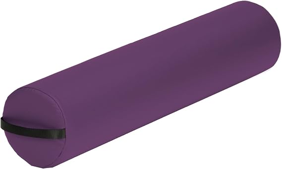EarthLite Massage Bolster Pillow Full Round Durable, Easy to Clean 100% PU Upholstery incl. Strap Handle/Professional Quality CFC-Free/Back Pain Relief