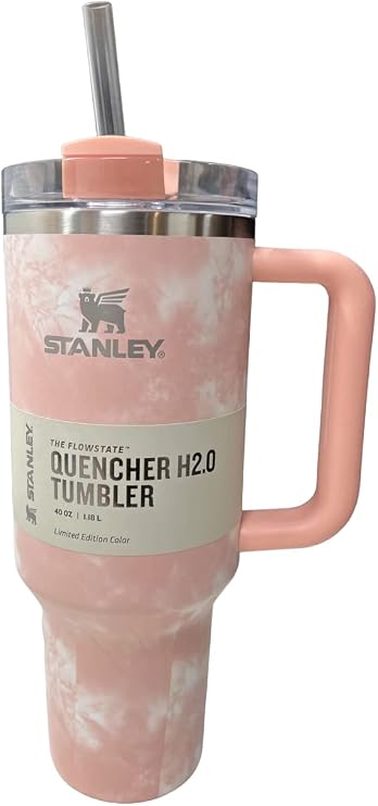 STANLEY Adventure Quencher Travel Tumbler 40 oz - Peach Tie Dye