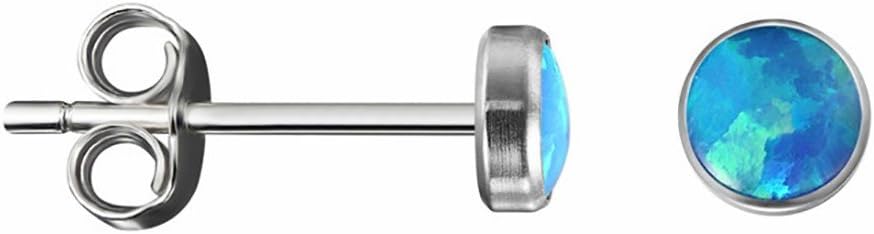 Hypoallergenic Titanium Stud Opal Earrings - For Sensitive Ears (Magenta) -Hipoalergenico para oidos sen by Bedrock Jewelry